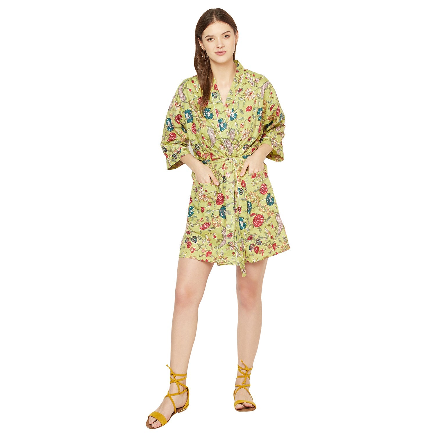 Paradise Found Cotton Kimono Robe - 100% Cotton
