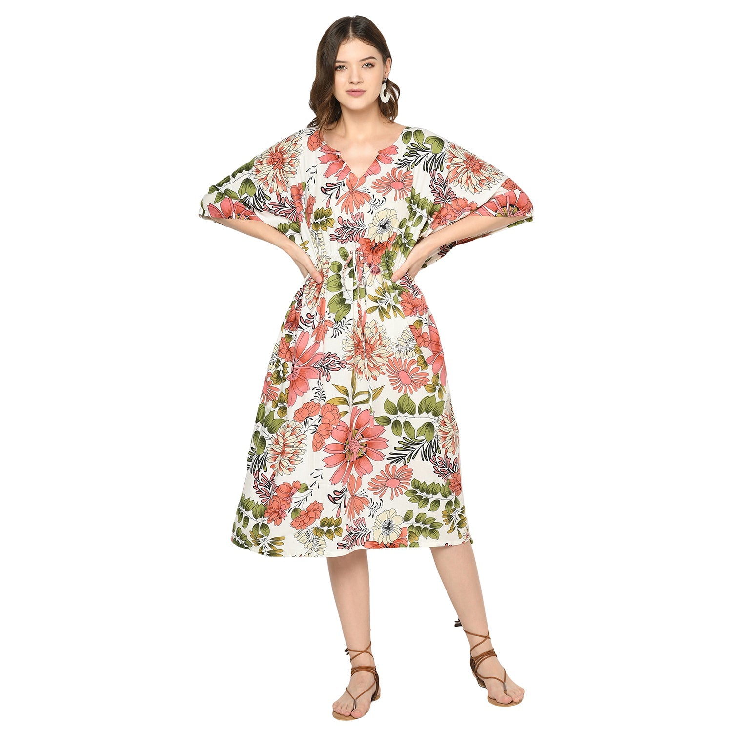 Botanical Breeze Cotton Kaftan - 100% Cotton