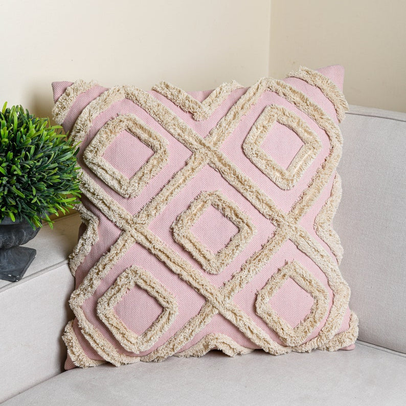 Textures & Tassels Wool Cushion Cover - Handwoven