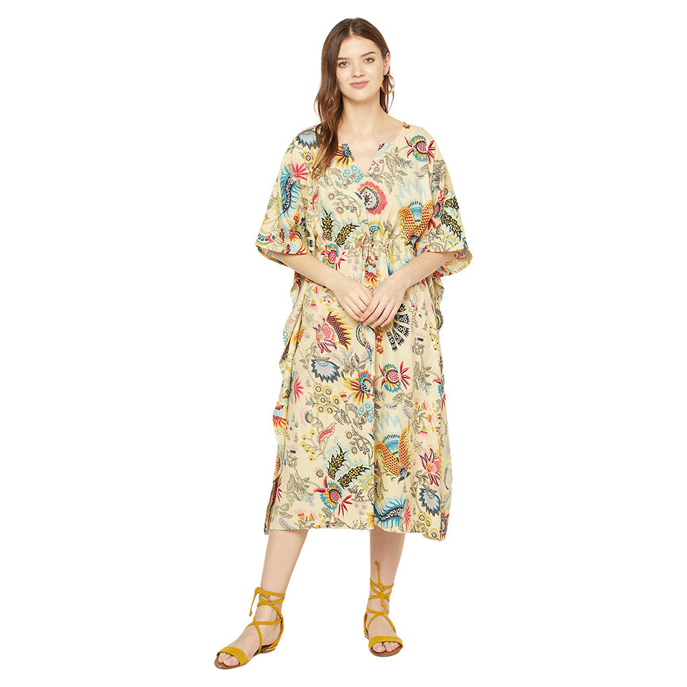 Mellow Mosaic Cotton Kaftan - 100% Cotton