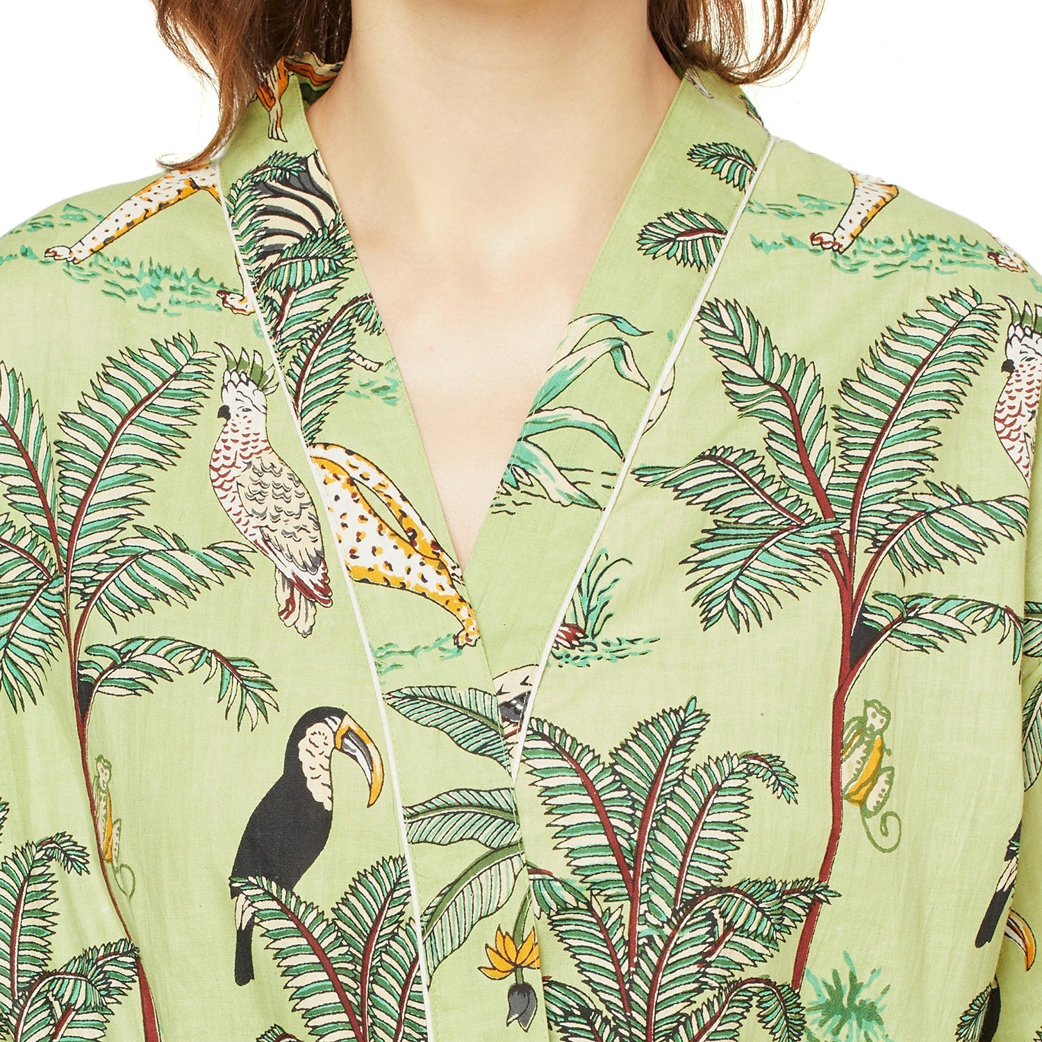 Summer Serenity Kimono Cotton Dressing Gown