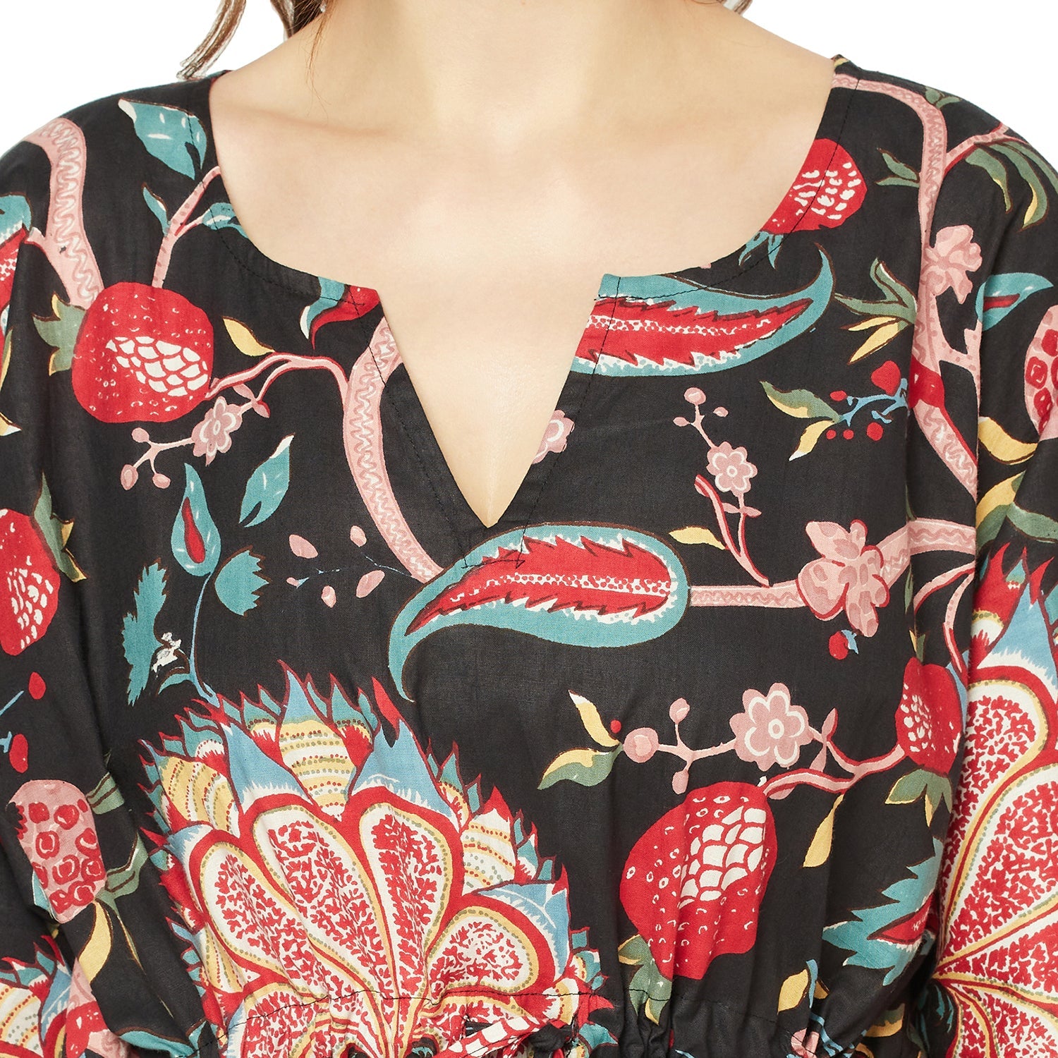 Midnight Blooms - 100% Cotton Kaftan