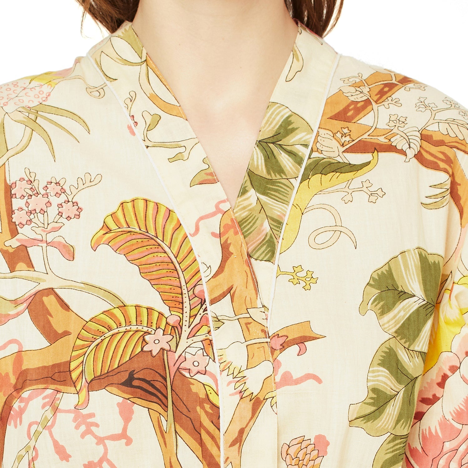 Tropical Retreat - 100% Cotton Kimono Robe