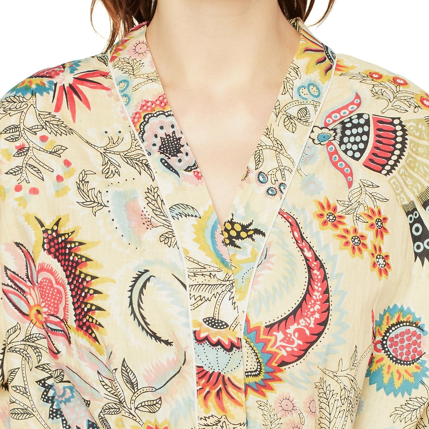 Floral Canvas - 100% Cotton Kimono Robe