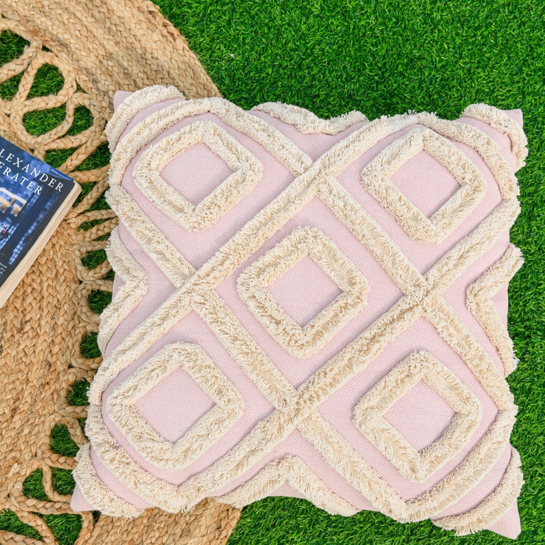 Textures & Tassels Wool Cushion Cover - Handwoven