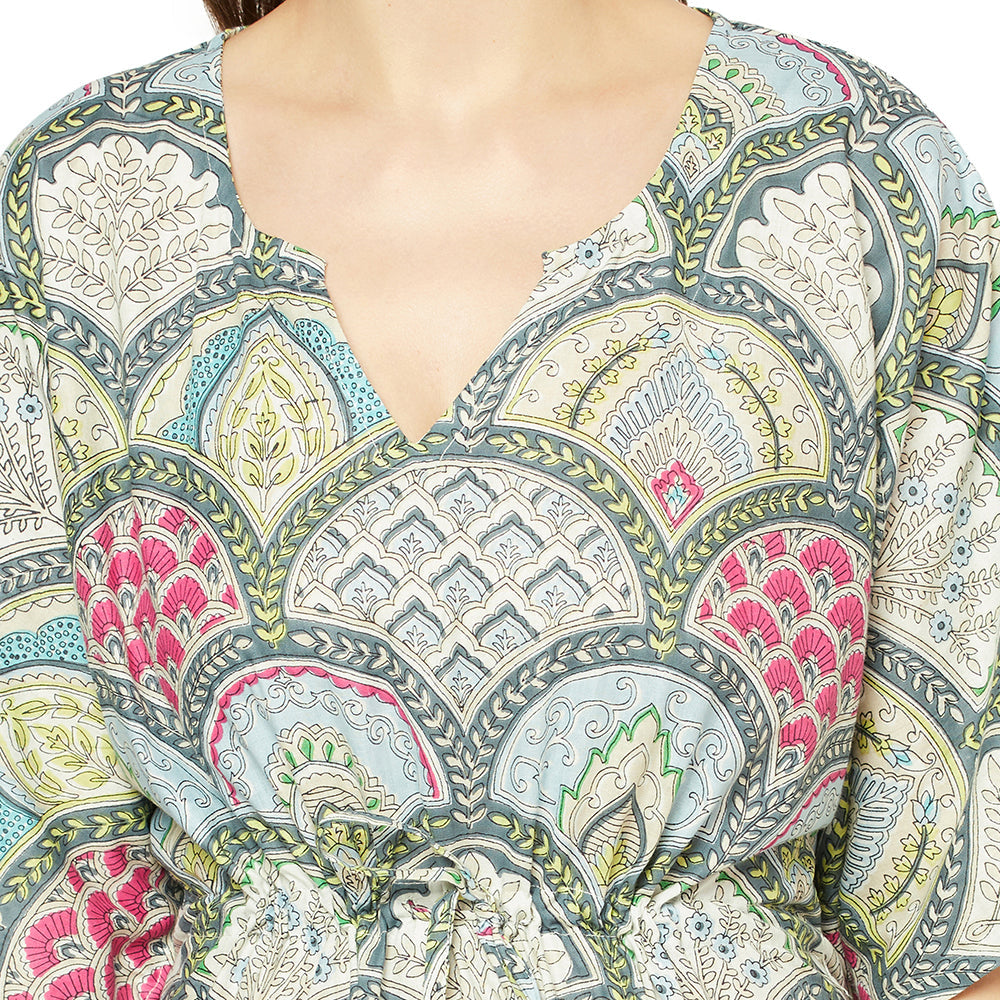 Spiritual Symmetry Cotton Kaftan - 100% Cotton
