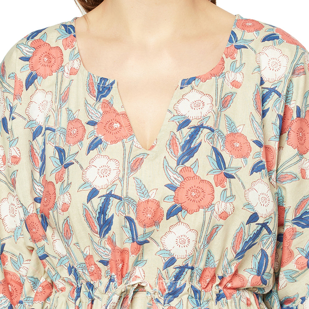 Petal Paradise Cotton Kaftan - 100% Cotton