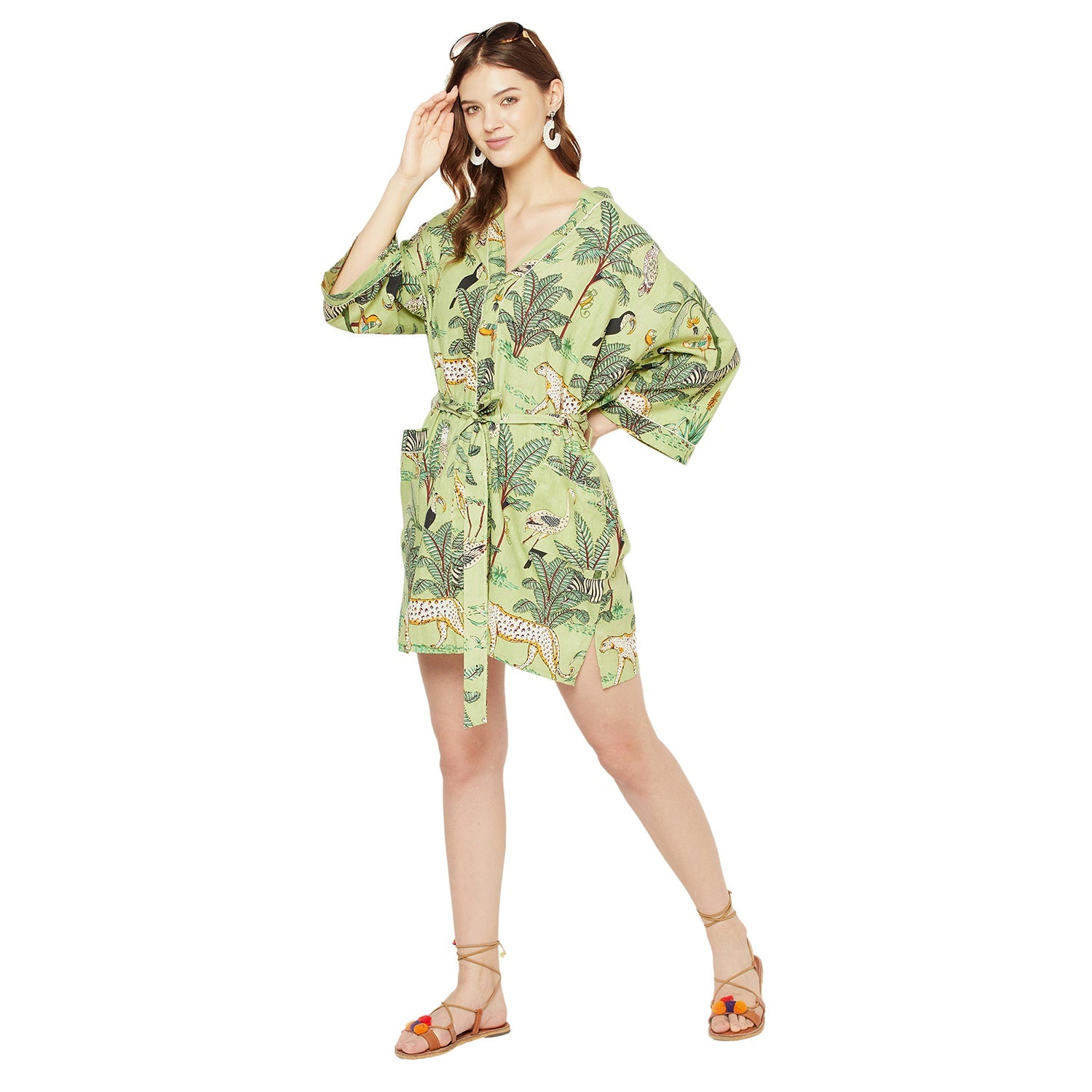 Summer Serenity Kimono Cotton Dressing Gown