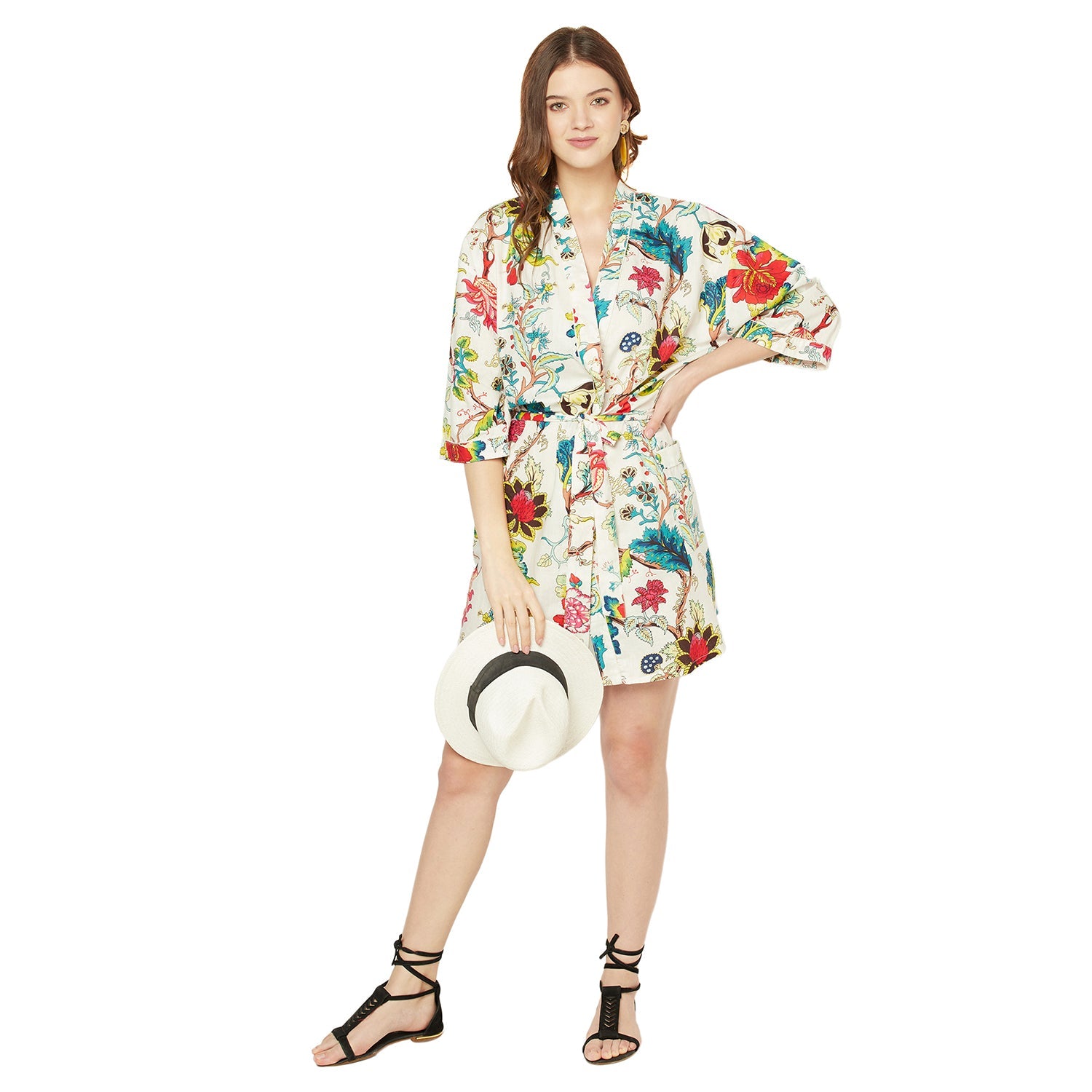 Bohemian Botanica - 100% Cotton Kimono Robe