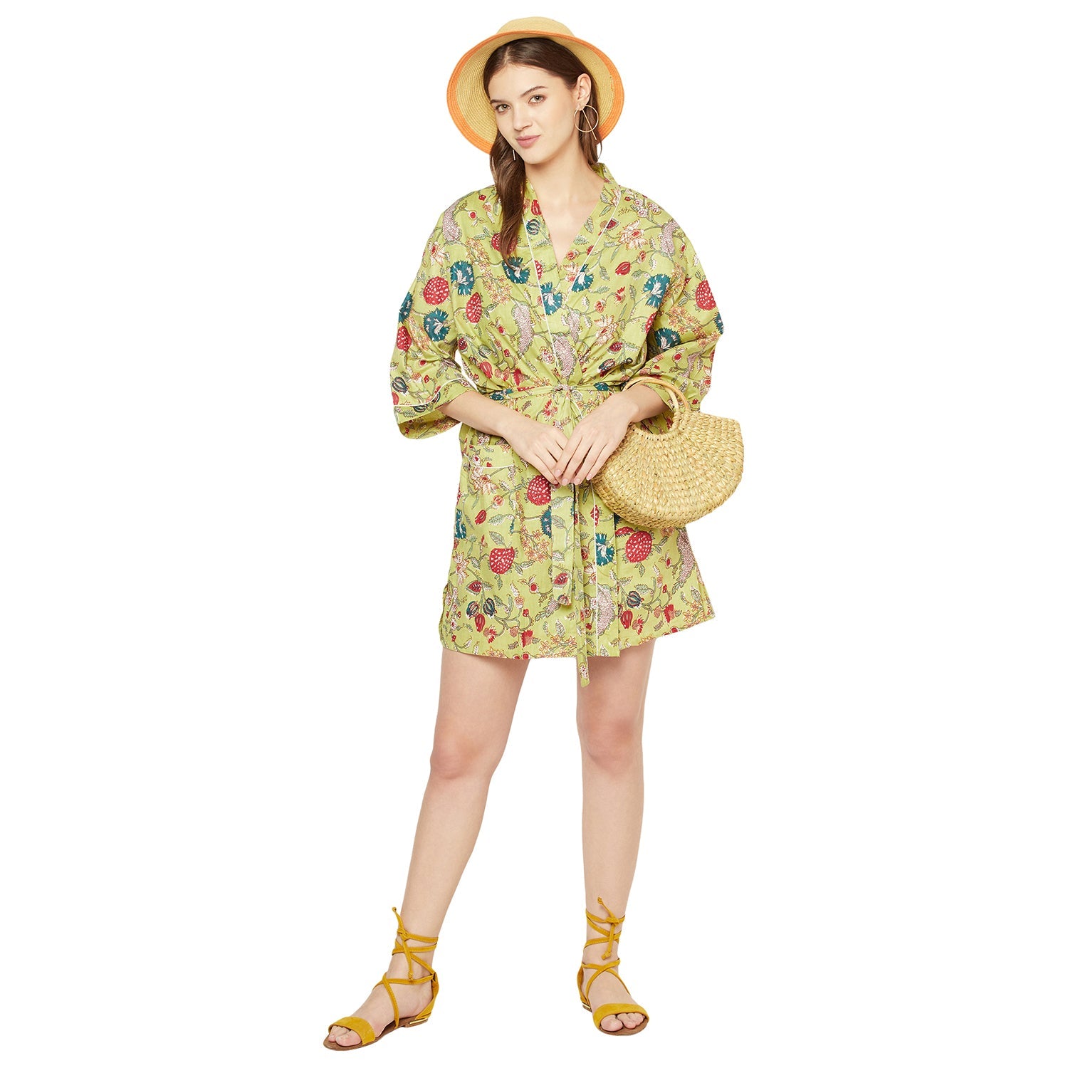 Paradise Found Cotton Kimono Robe - 100% Cotton