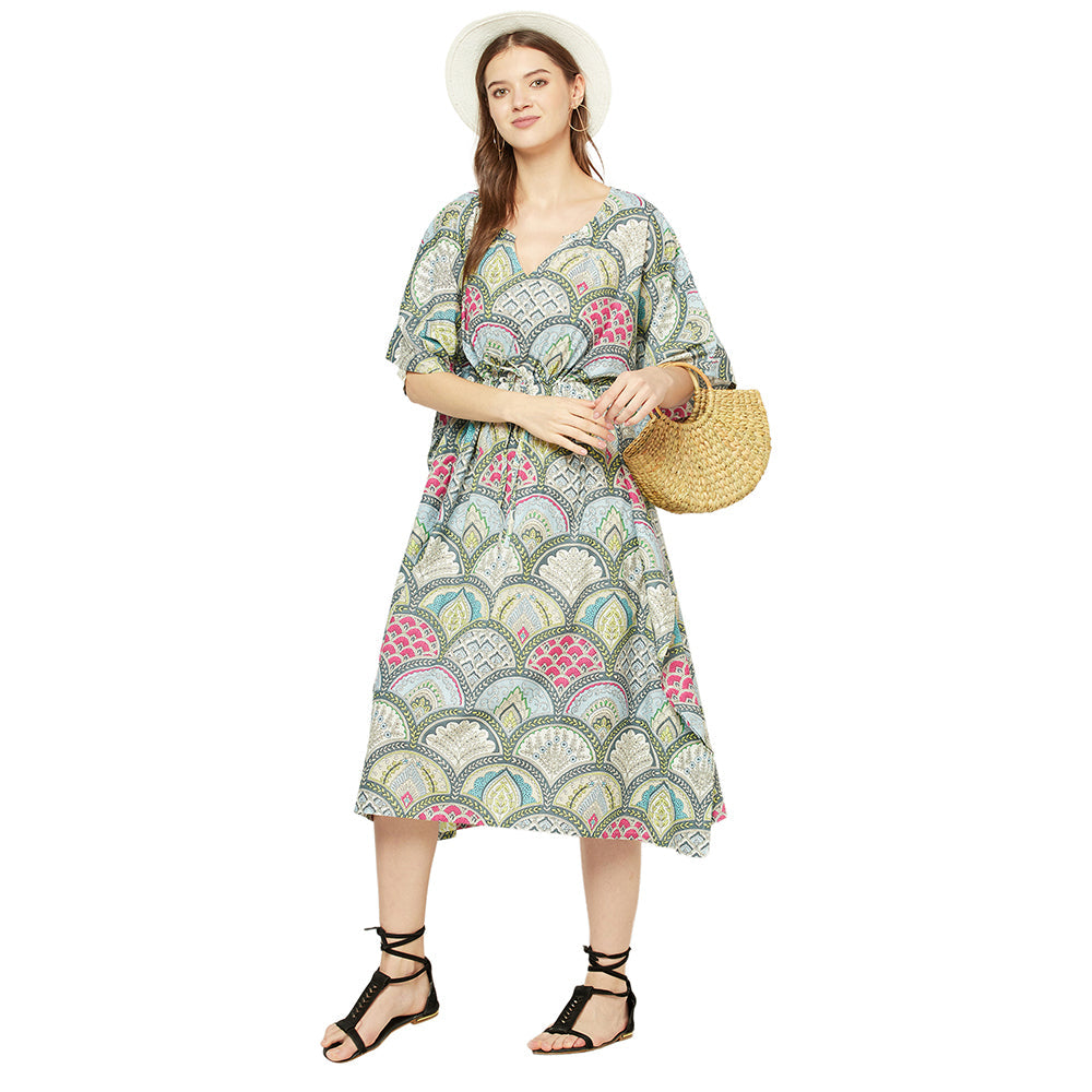 Spiritual Symmetry Cotton Kaftan - 100% Cotton