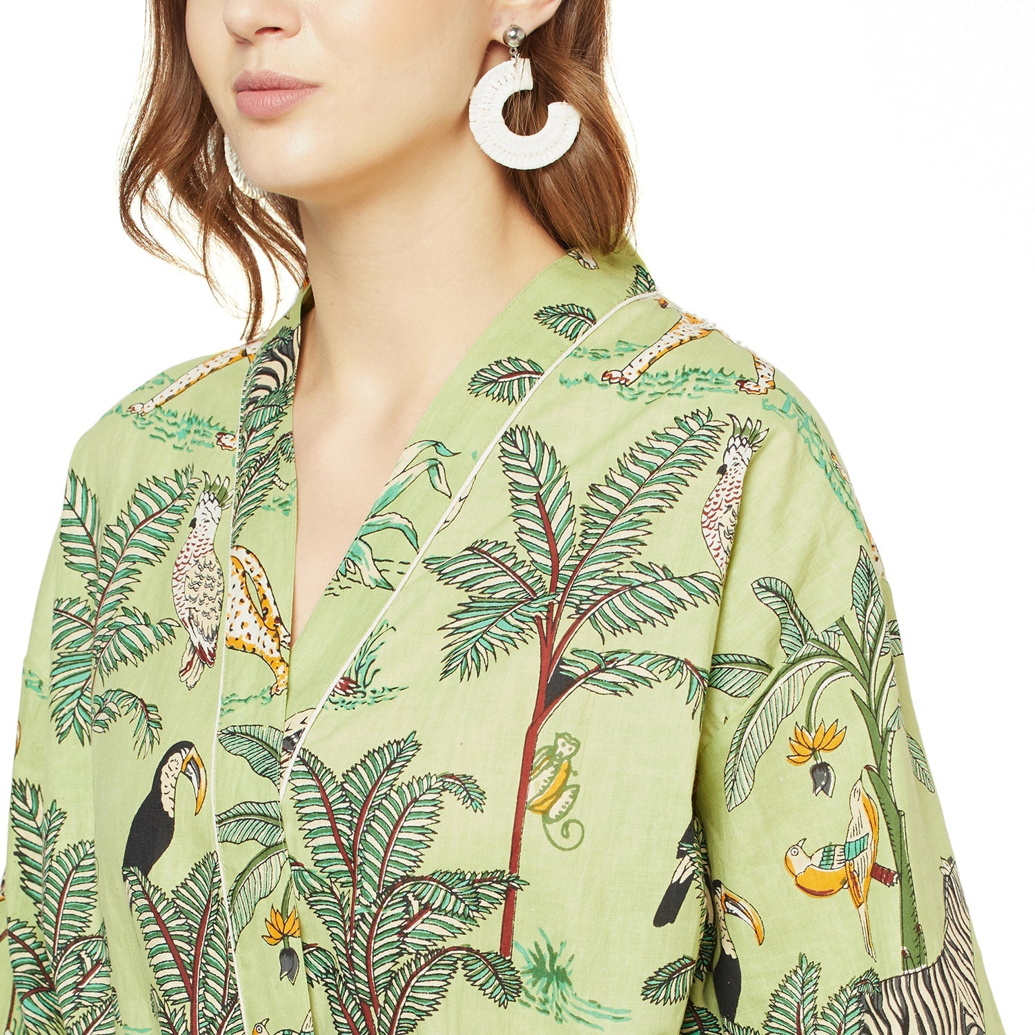 Summer Serenity Kimono Cotton Dressing Gown