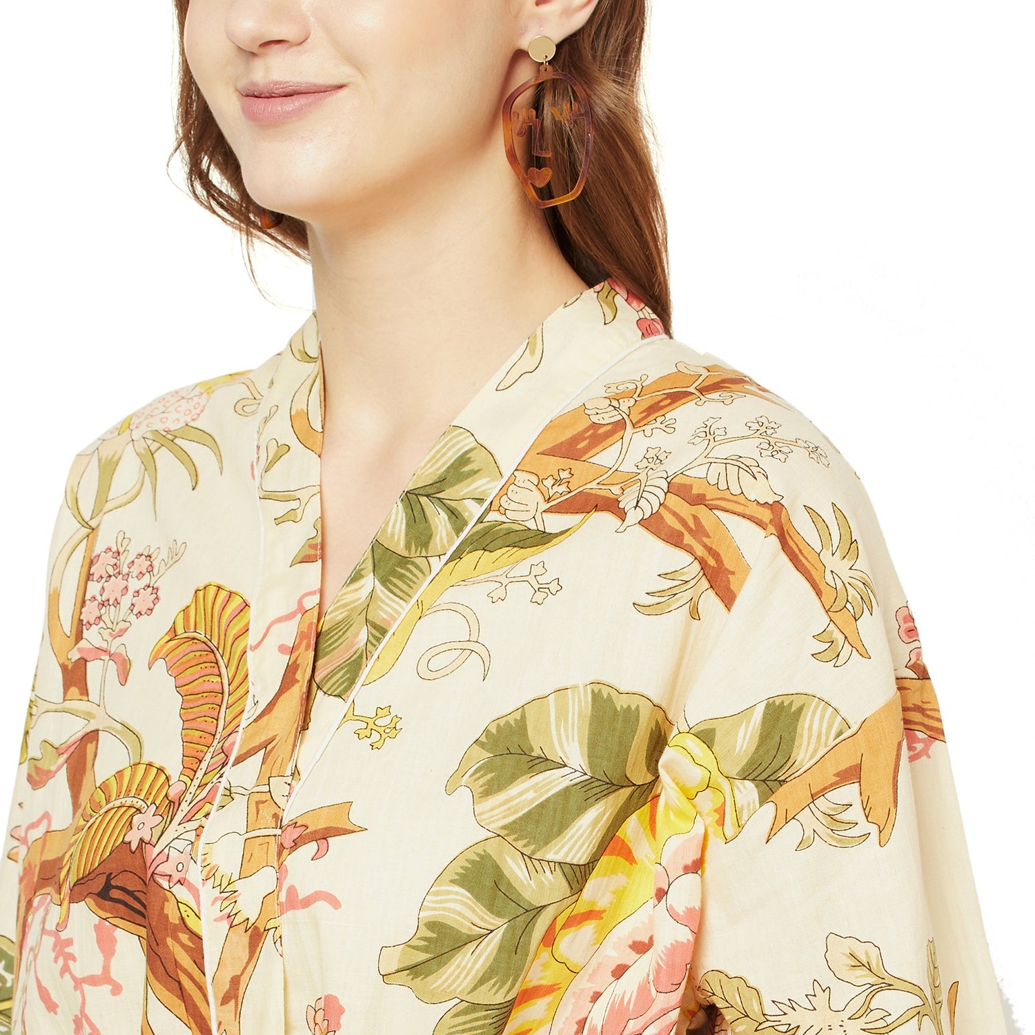 Tropical Retreat - 100% Cotton Kimono Robe