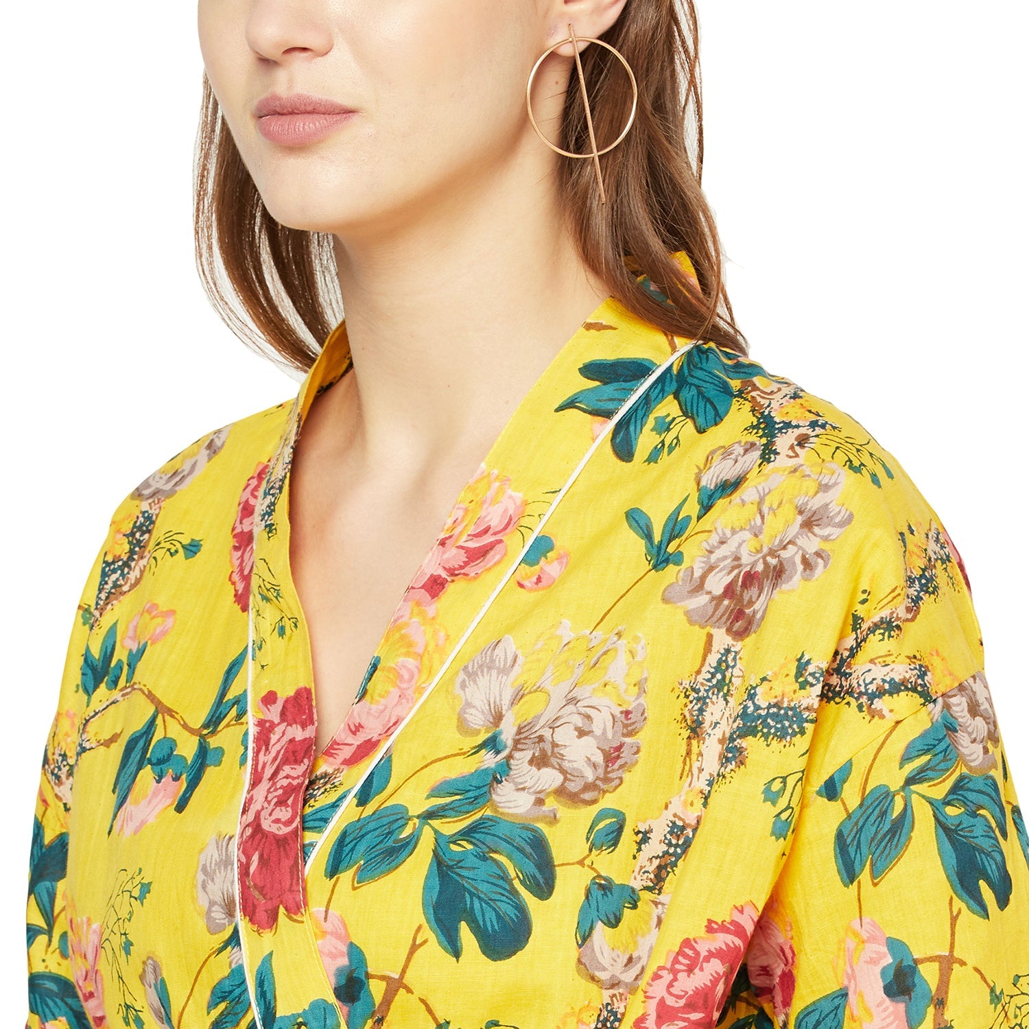 Radiant Retreat Cotton Kimono Robe - 100% Cotton