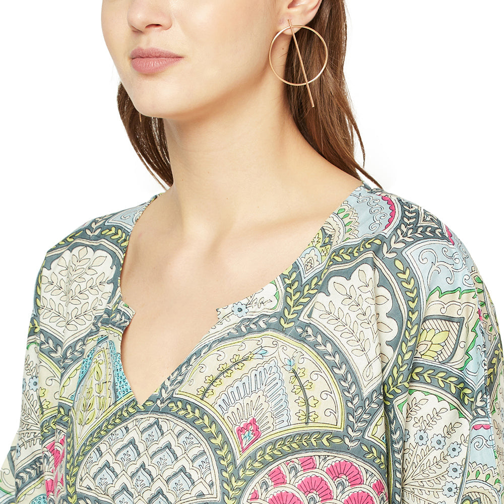 Spiritual Symmetry Cotton Kaftan - 100% Cotton