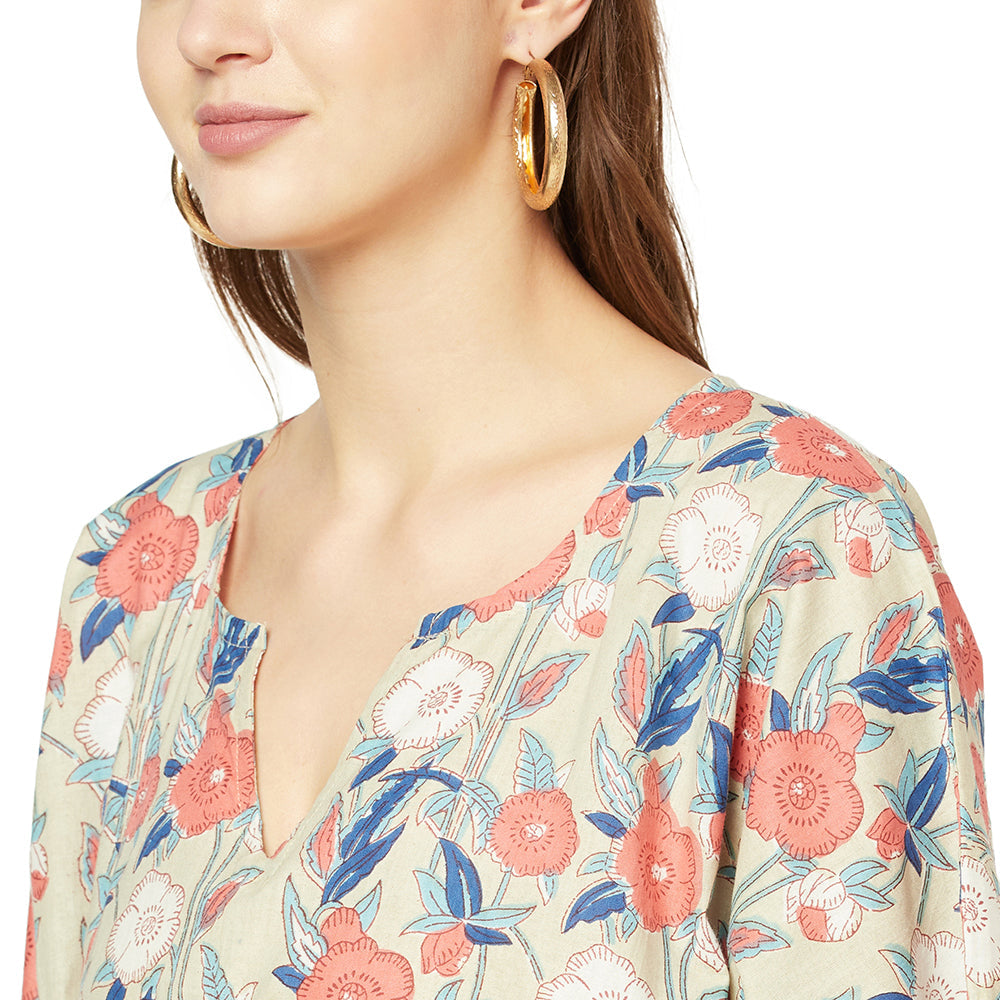 Petal Paradise Cotton Kaftan - 100% Cotton