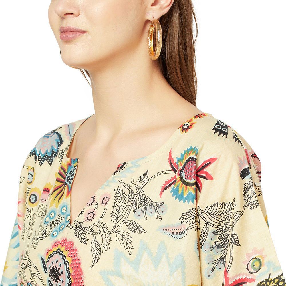 Mellow Mosaic Cotton Kaftan - 100% Cotton