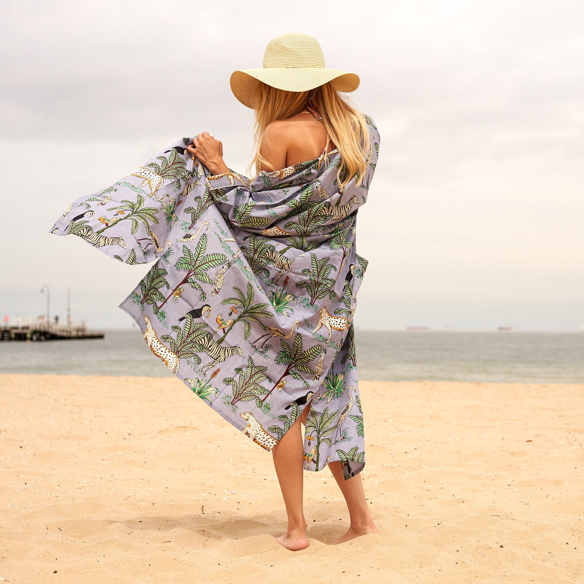 Rainforest Haze Cotton Kimono | Nature Inspired