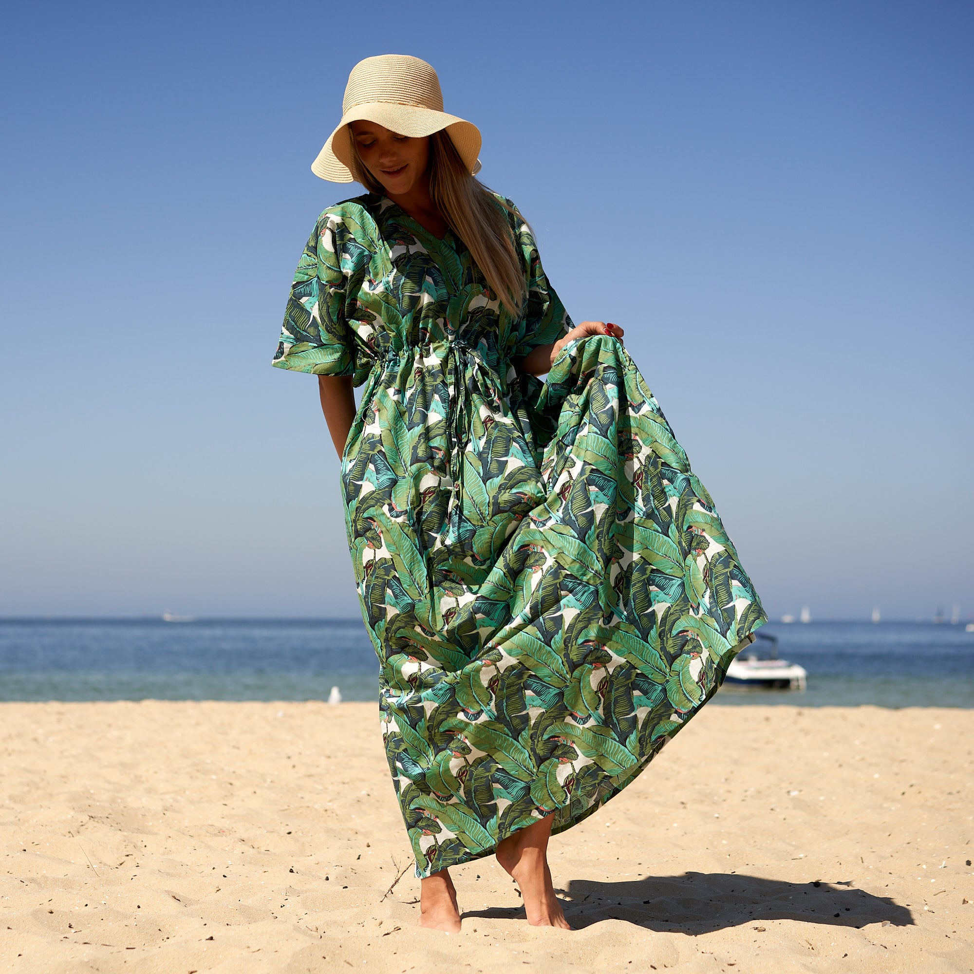 Jungle Oasis' 100% Cotton Kaftan | Boho Jungle Style