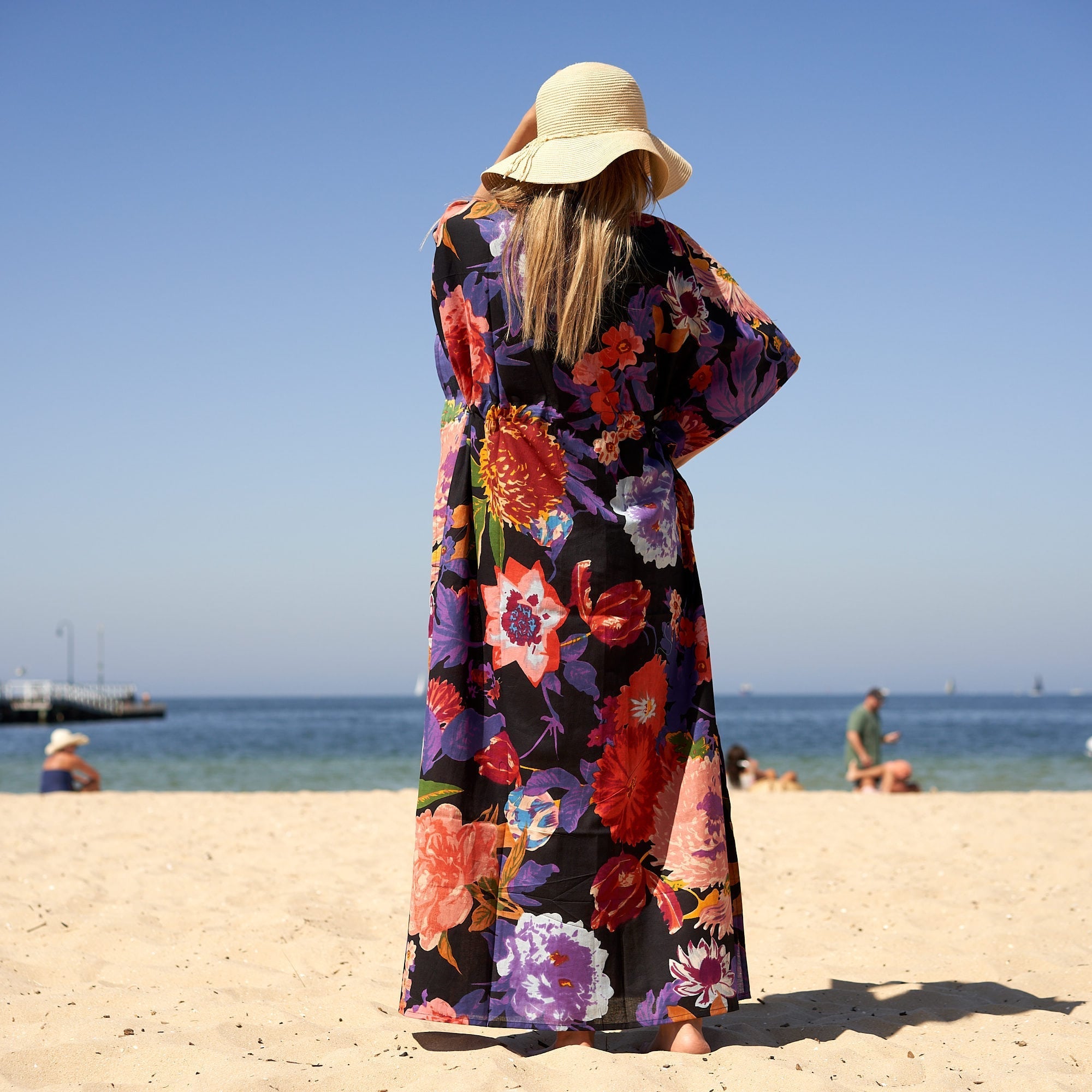 Midnight Jungle' 100% Cotton Kaftan | Tropical Boho