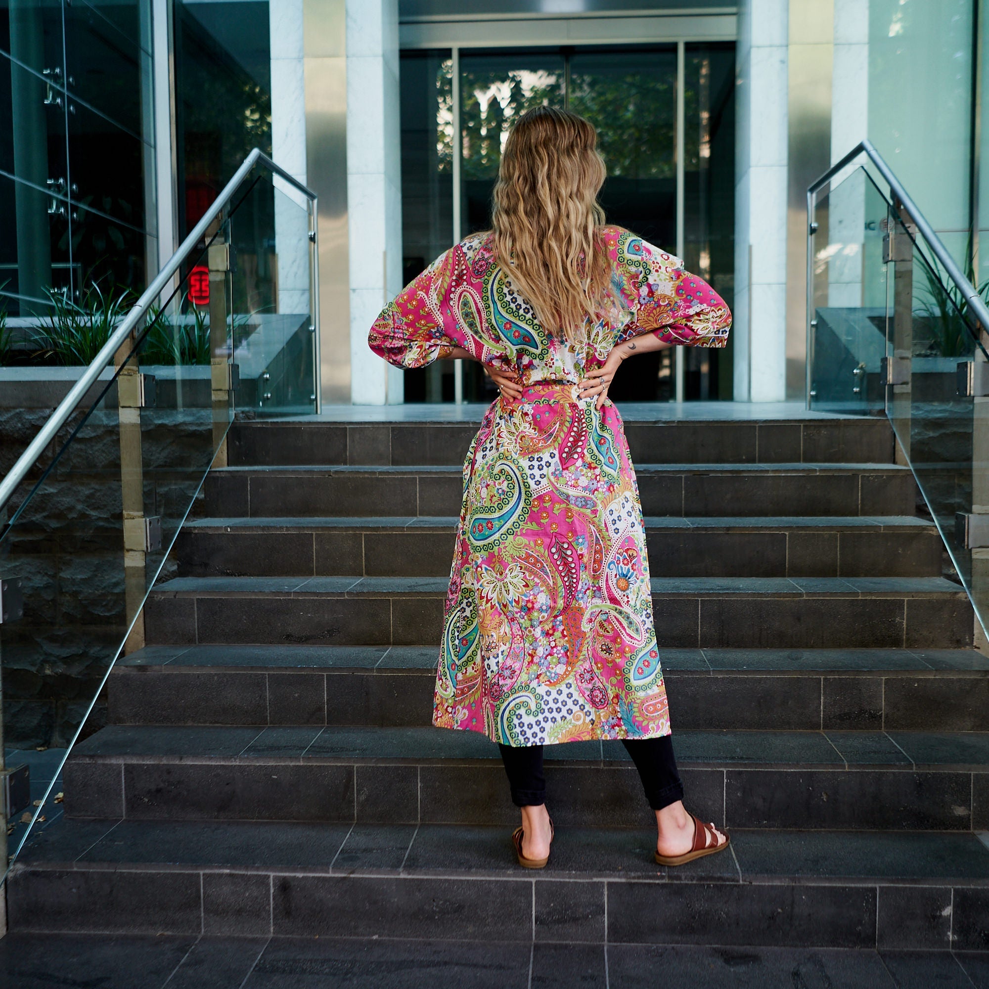 Vibrant Paisley 100% Cotton Kimono Robe