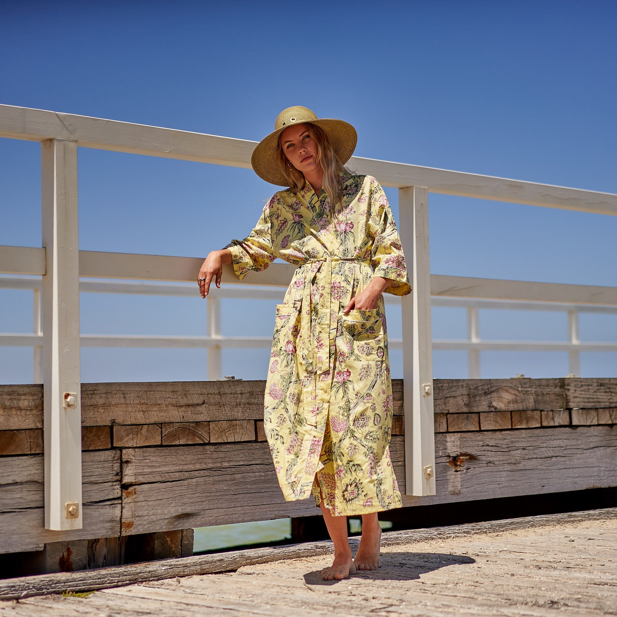 Take Me To The Beach Cotton Kimono Robe