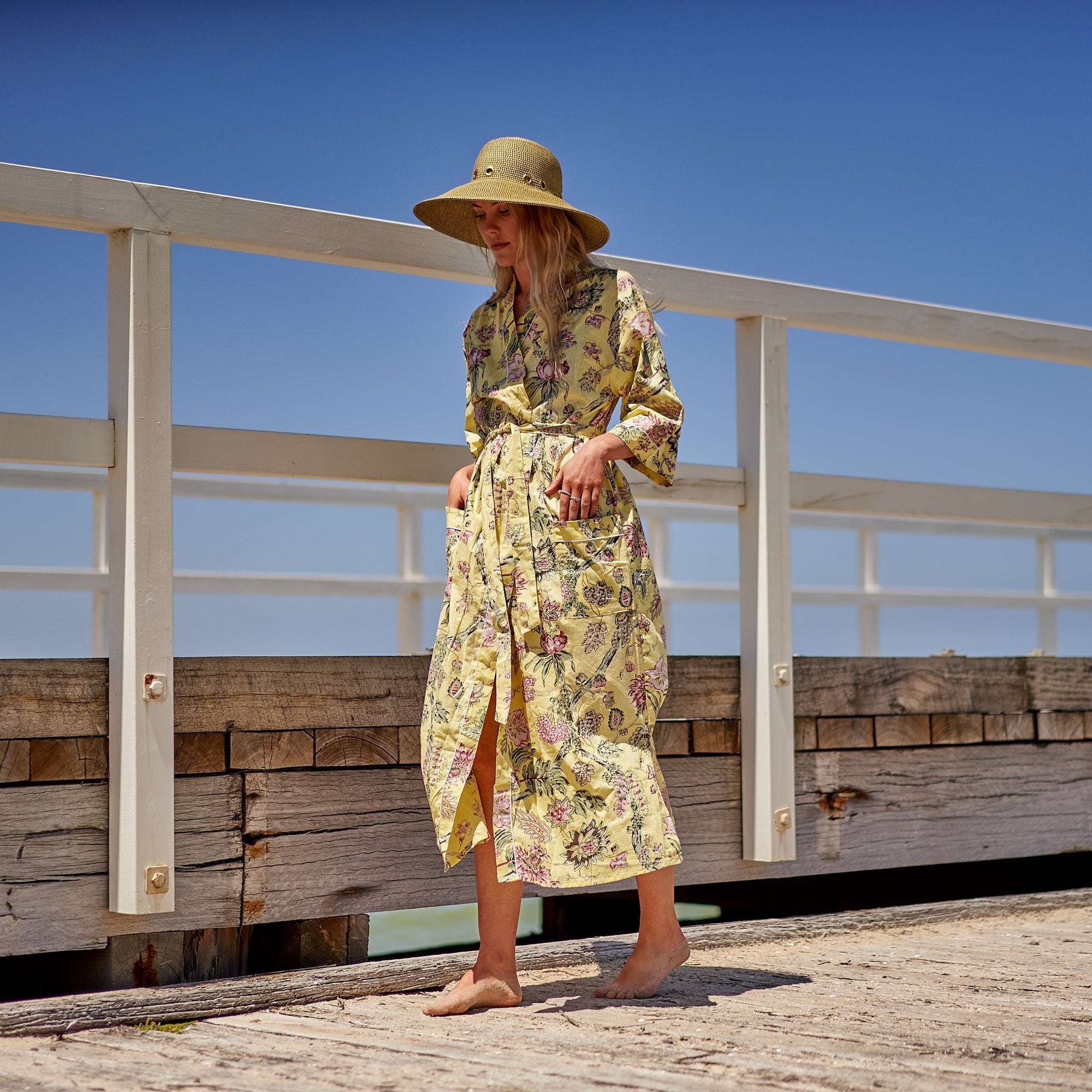 Take Me To The Beach Cotton Kimono Robe