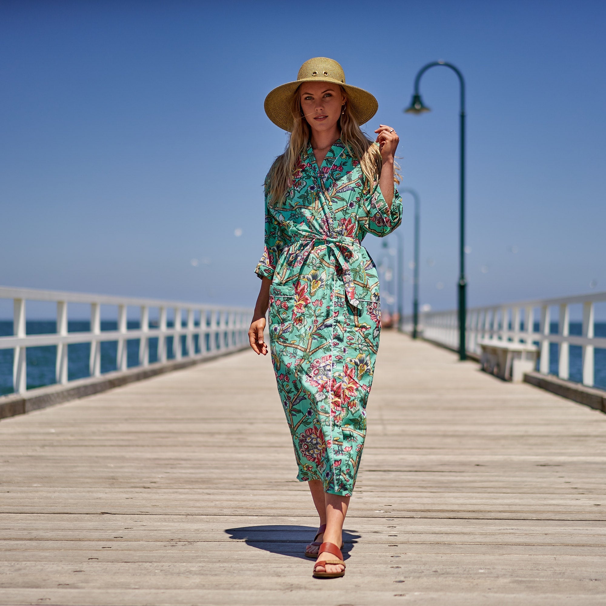Weekend Escapades 100% Cotton Kimono Robe