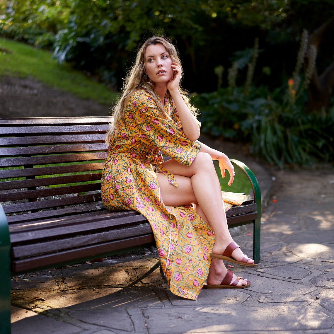 Serenity in Spring 100% Cotton Kimono Robe