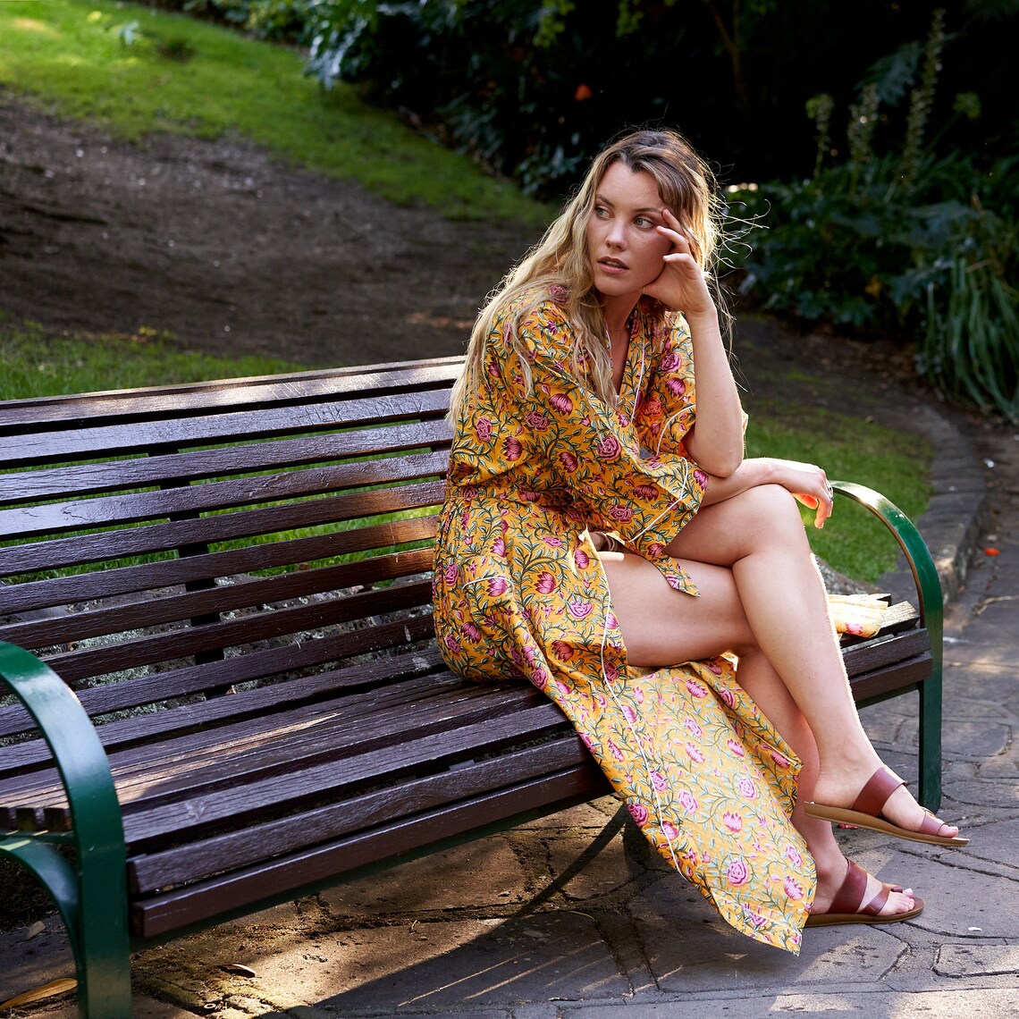 Serenity in Spring 100% Cotton Kimono Robe