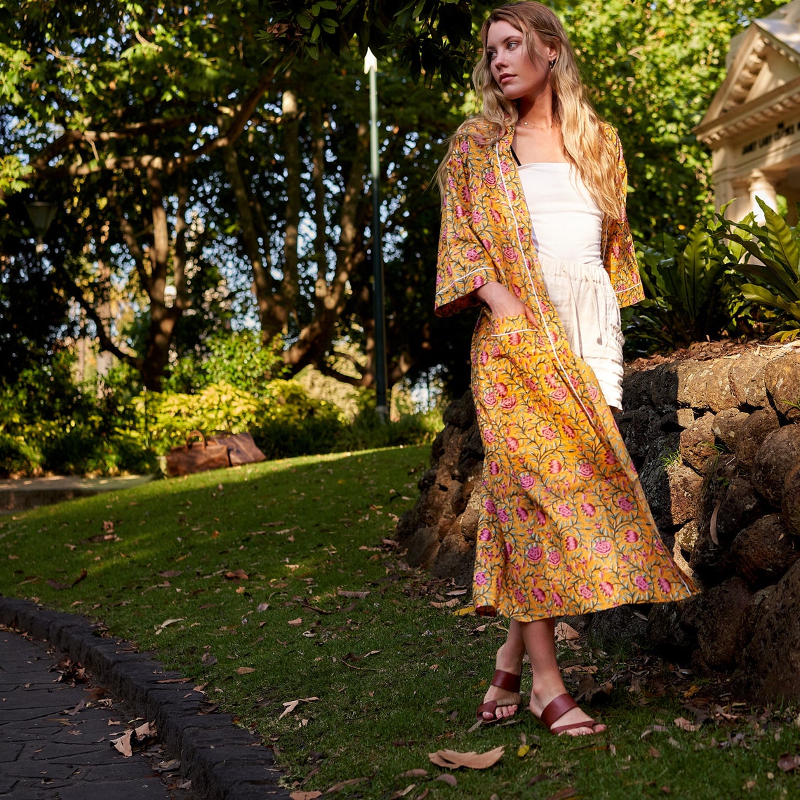 Serenity in Spring 100% Cotton Kimono Robe