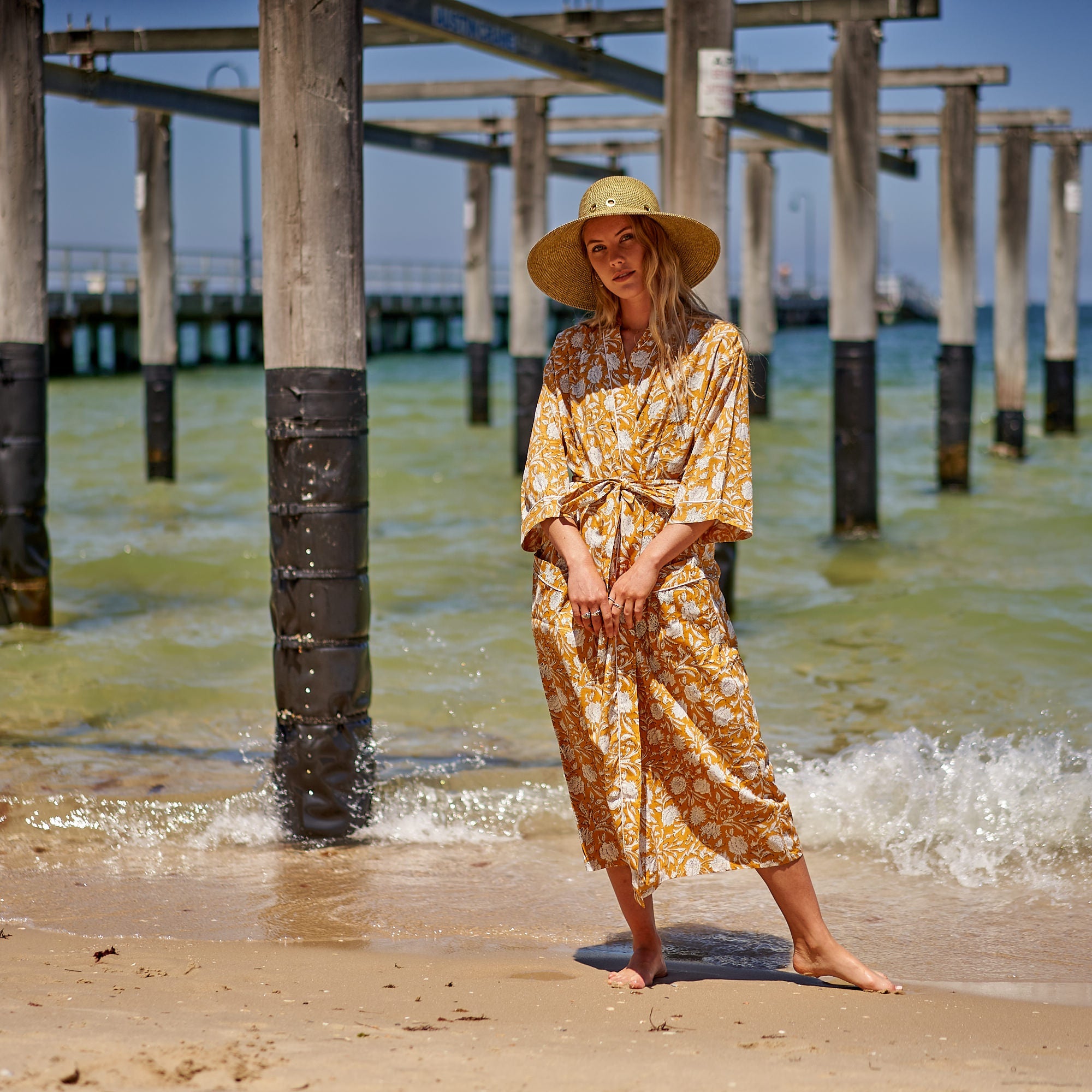 Sunny Daze 100% Cotton Kimono Robe