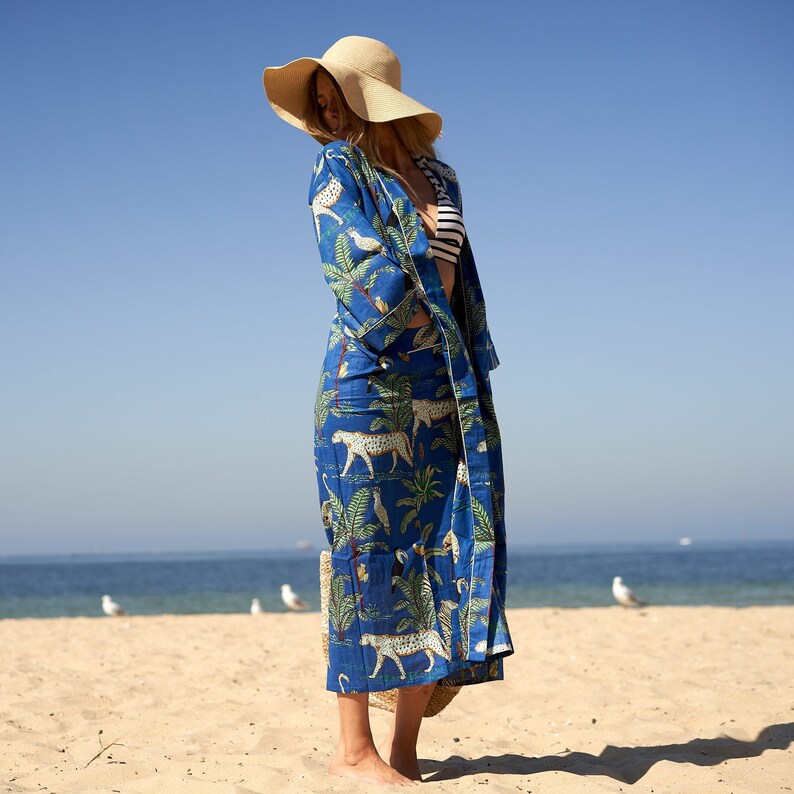 Jungle Chic' 100% Cotton Kimono Robe | Bohemian Look