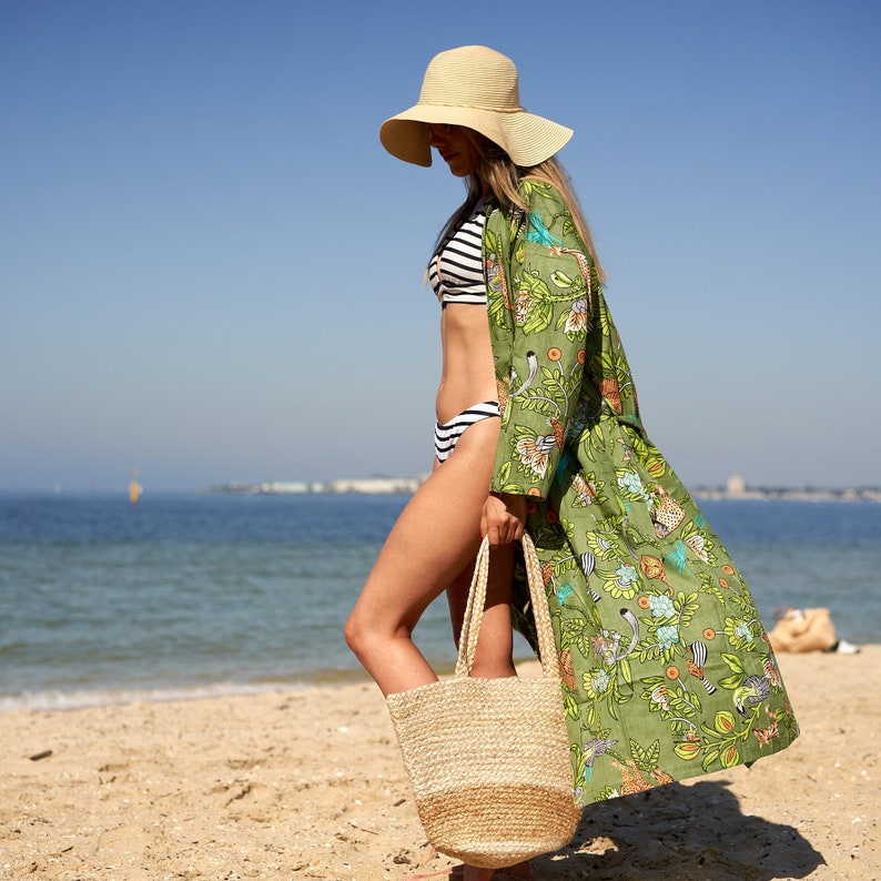 Tranquil Paradise' 100% Cotton Kimono Robe | Beach Style
