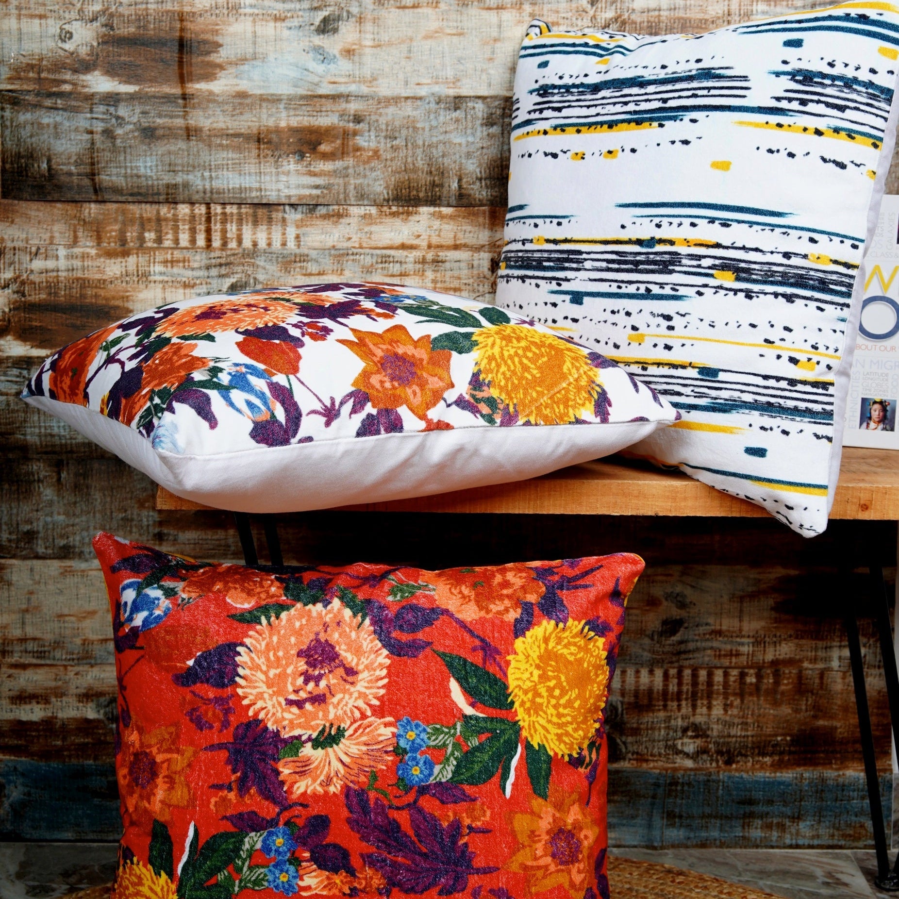 Decadent Florals - Cotton Velvet Cushion Cover