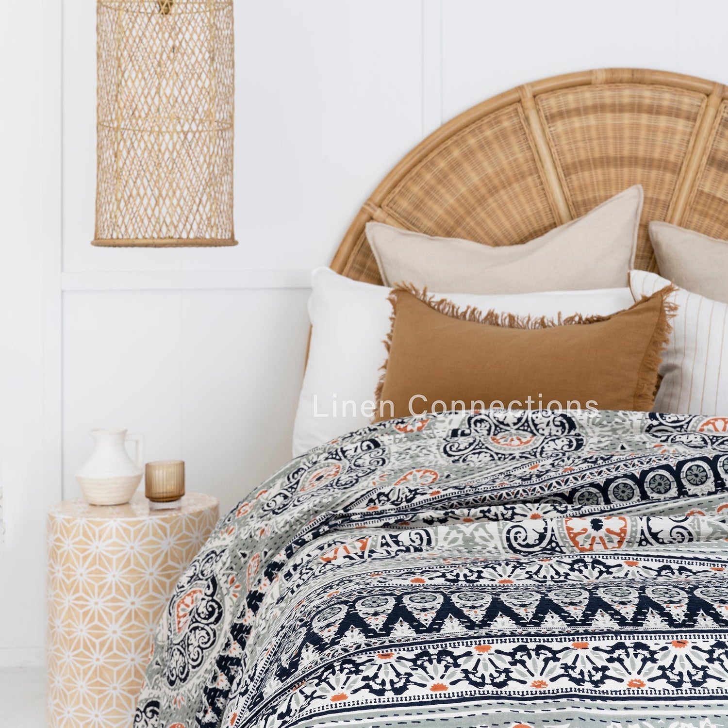 Sapphire Boho Eclectica Indian Kantha Quilt