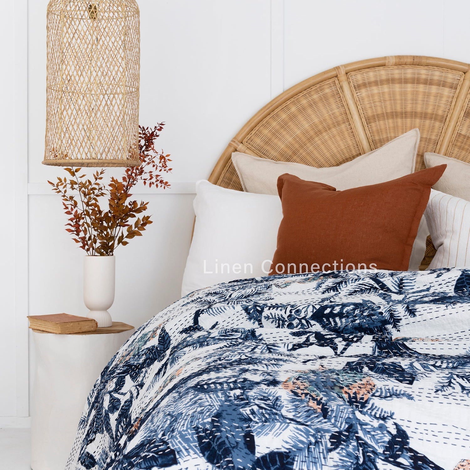Blue Owl Boho Eclectica Indian Kantha Quilt