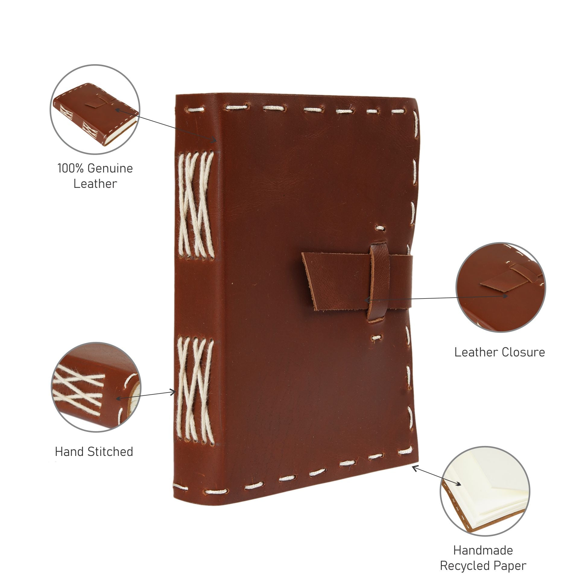Wanderlust Brown Vintage Leather Journal