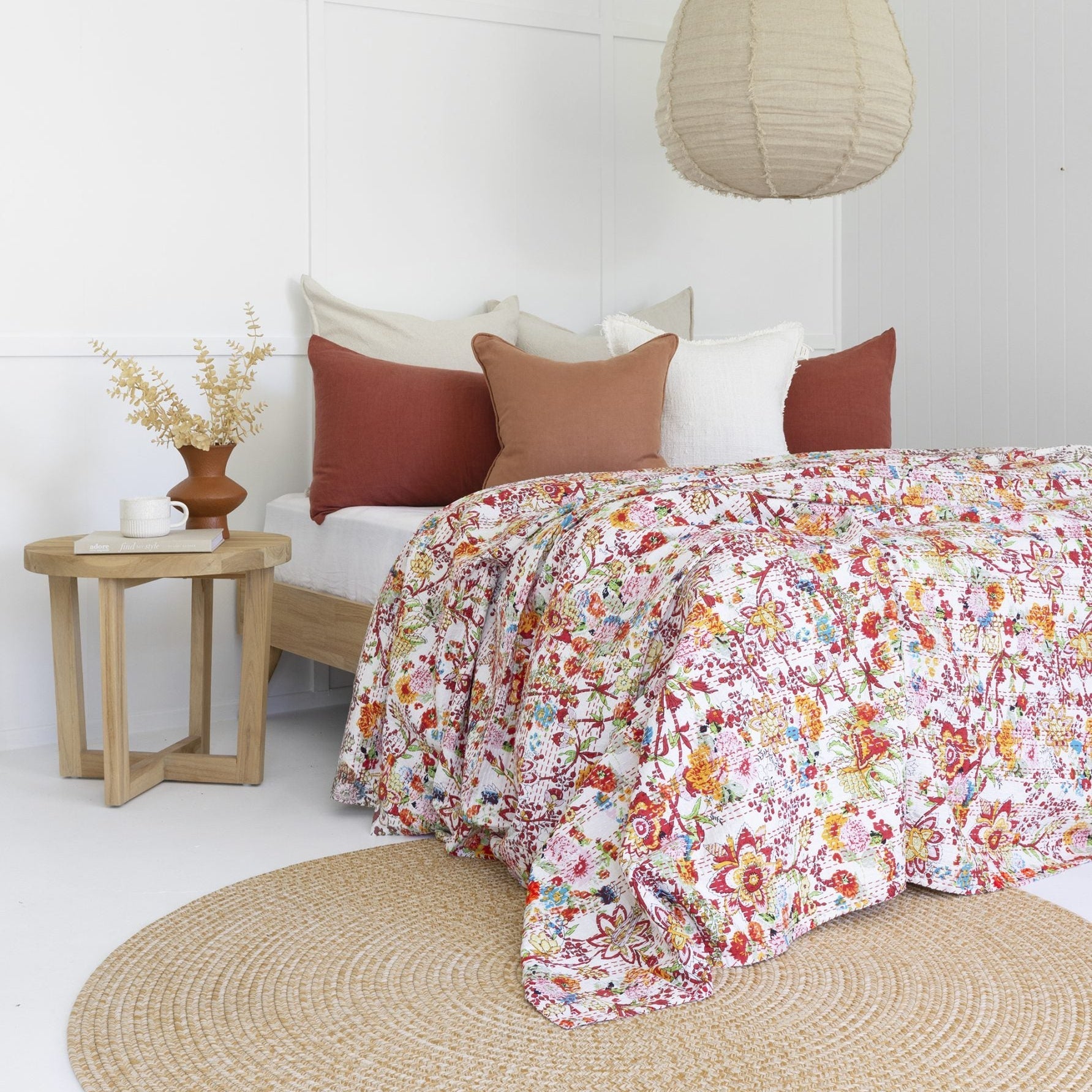 Arabella Kantha Quilt Blanket - Indian Bedspread