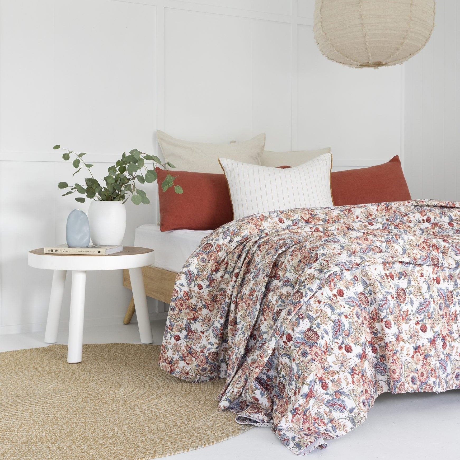 Kyra Indian Kantha Quilt Throw – Unique Bedspread