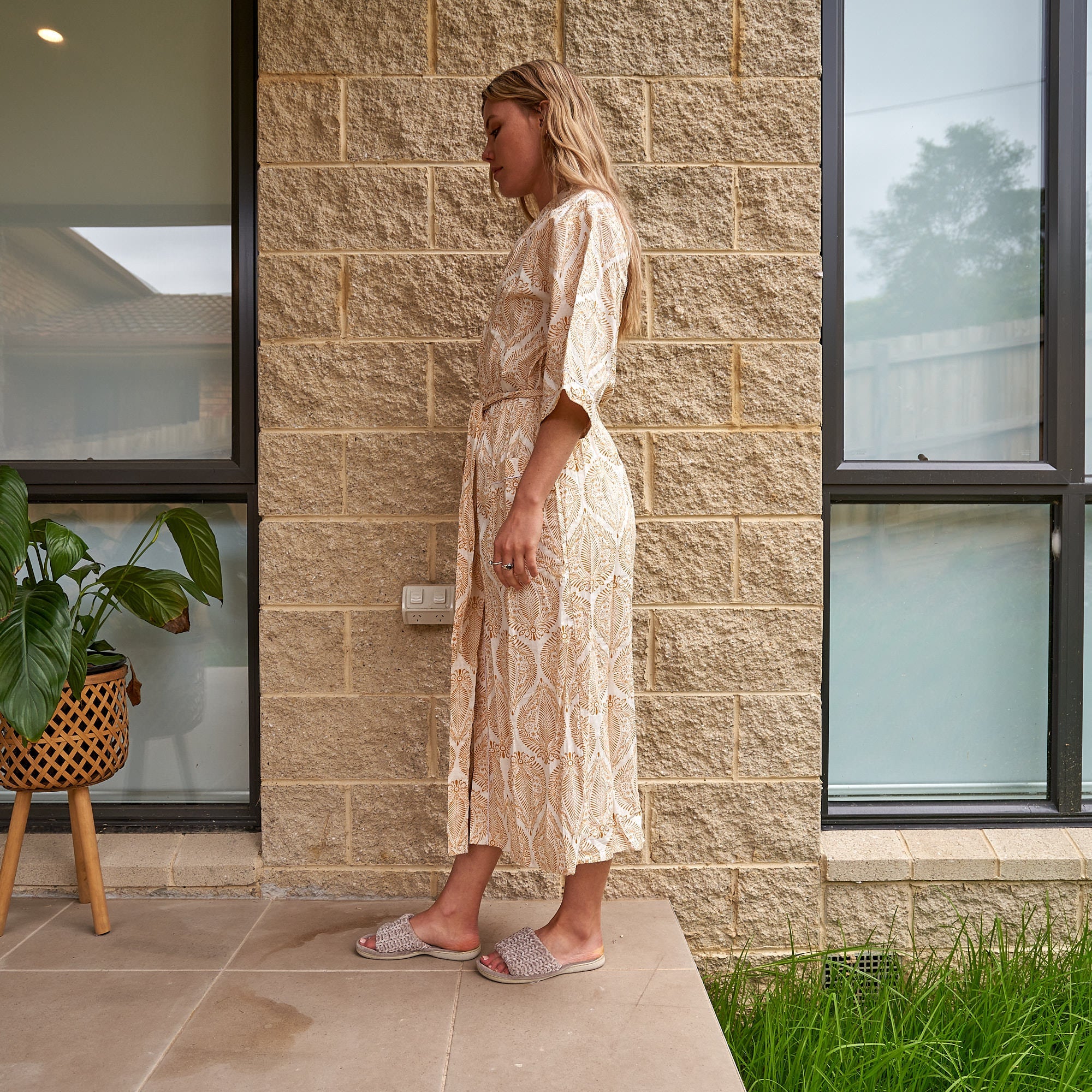 Earthly Echoes 100% Cotton Kimono Robe