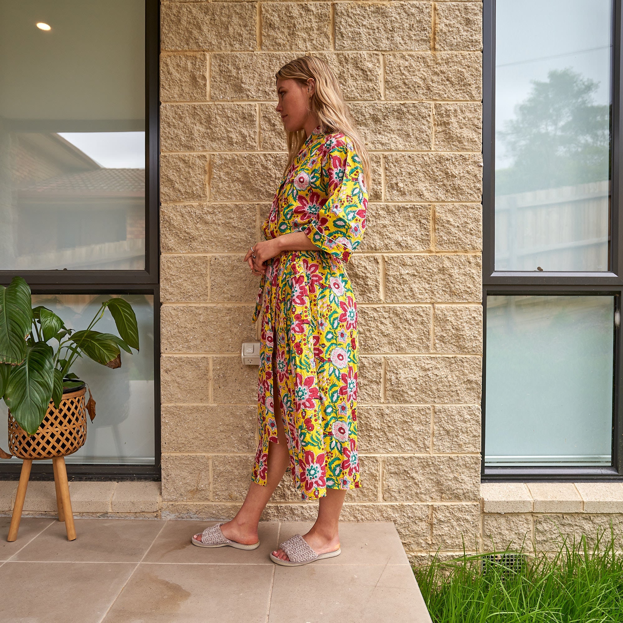 Floral Flourish 100% Cotton Kimono Robe