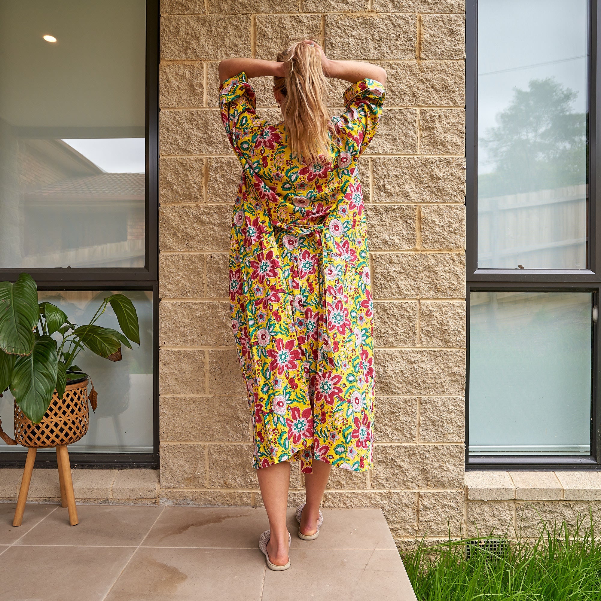 Floral Flourish 100% Cotton Kimono Robe