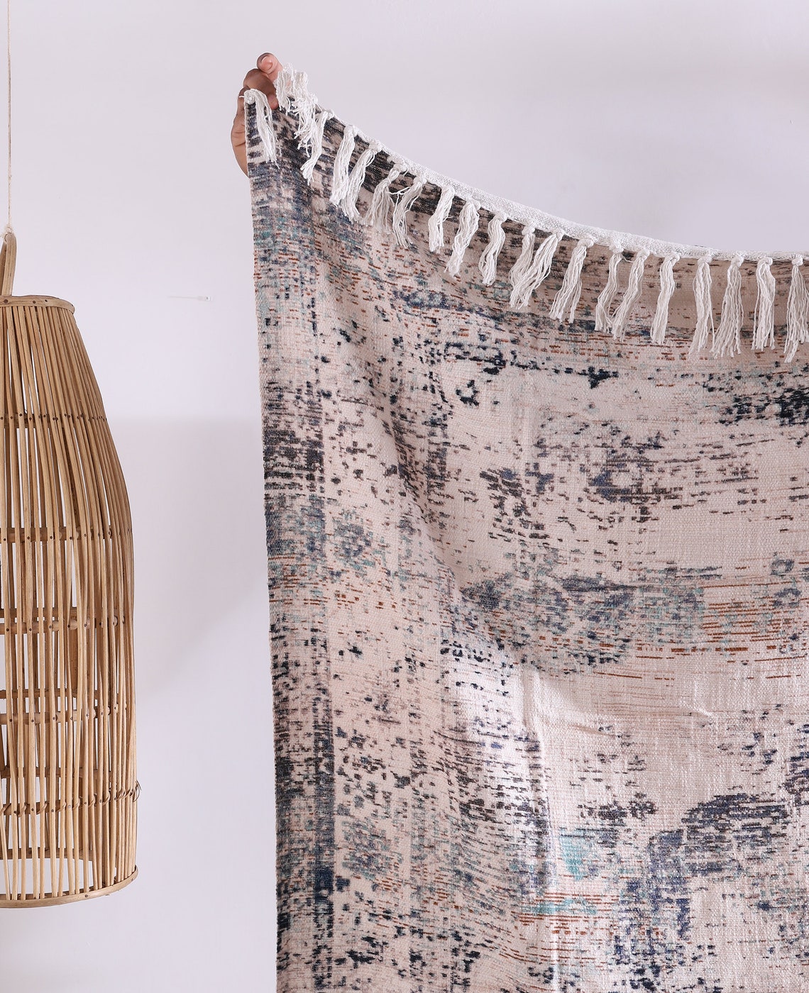 Cotton Throw Blanket - Boho White Rug | Luxe Comfort