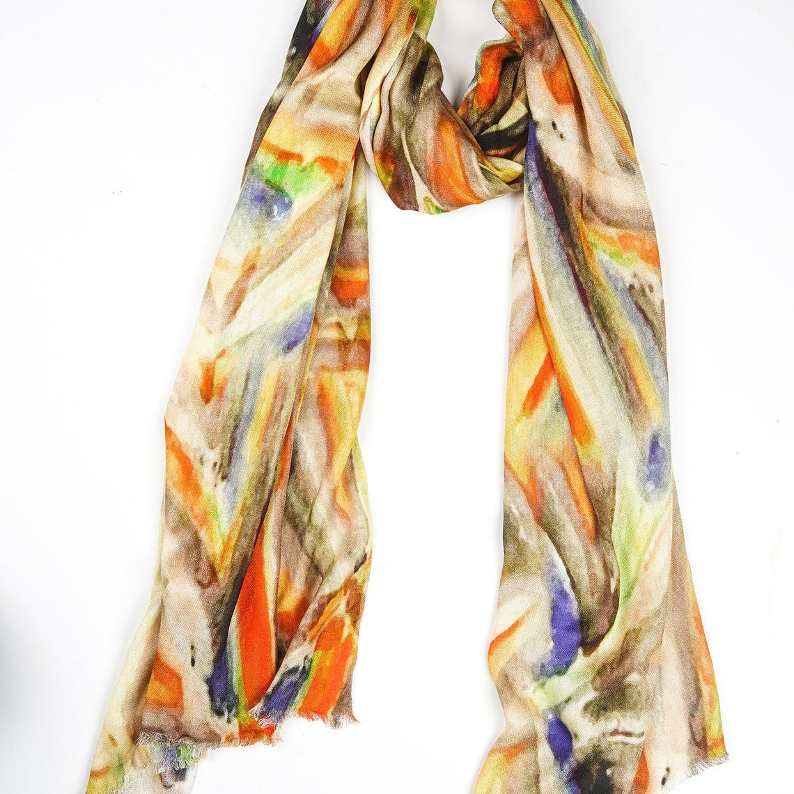Silk Modal Scarf - Yellow/Cream | Chic & Soft