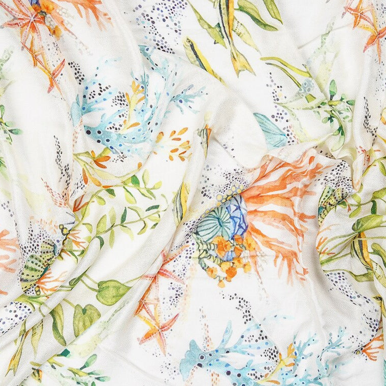 Silk Modal Scarf - White | Classic Soft Look