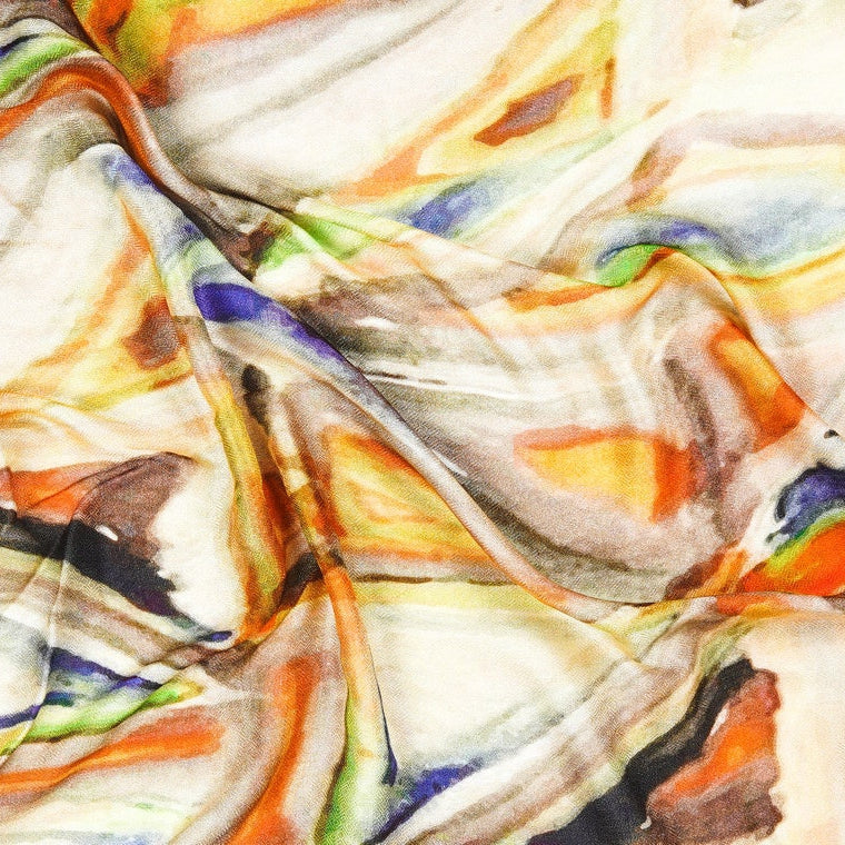 Silk Modal Scarf - Yellow/Cream | Chic & Soft