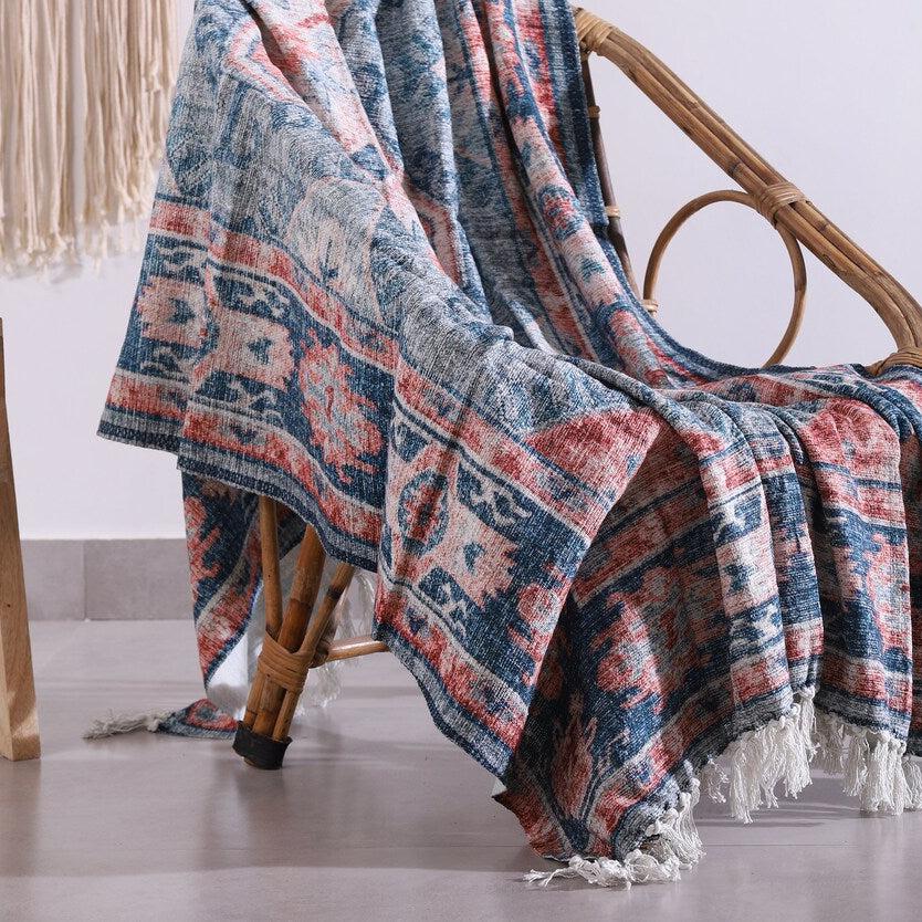 Luxury Wool Rug - Blue Rustic Decor | Boho Charm