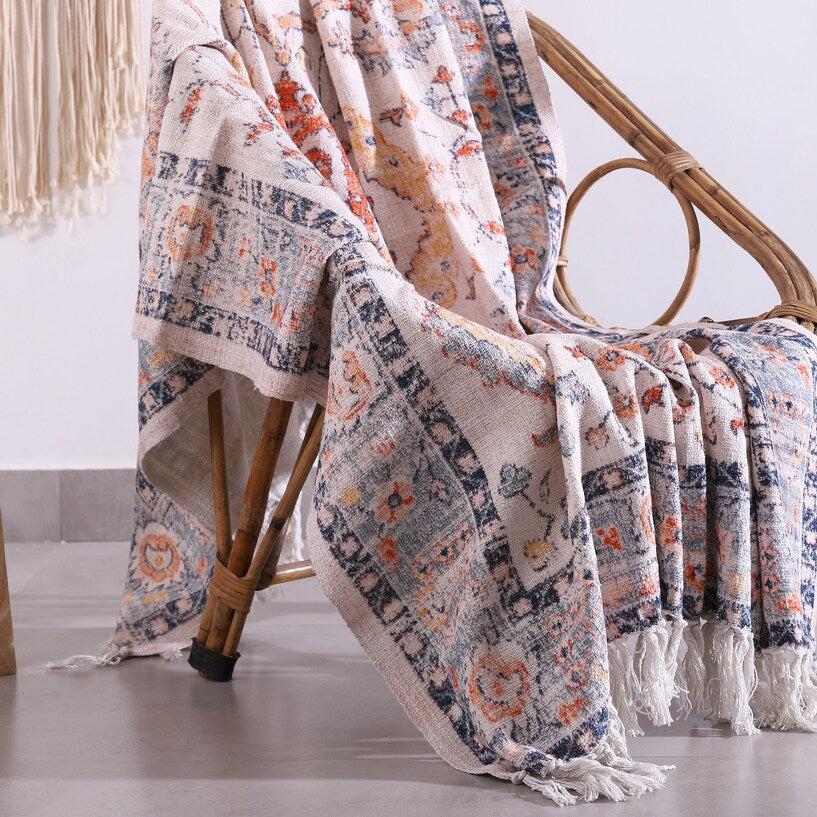 Cotton Throw Blanket - Boho Serene Rug | Soft & Cozy