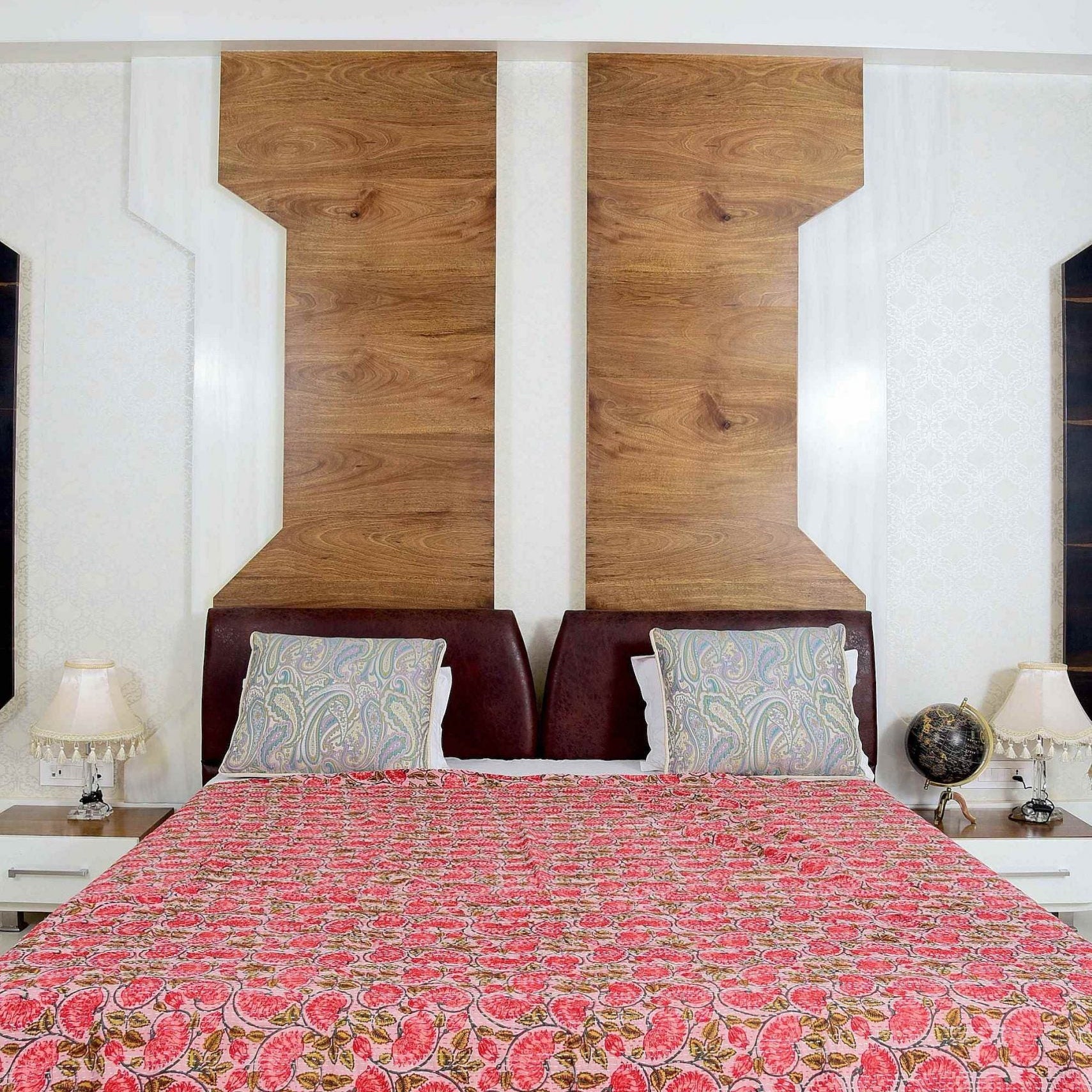 Red Chic Handmade Kantha Quilt Blanket